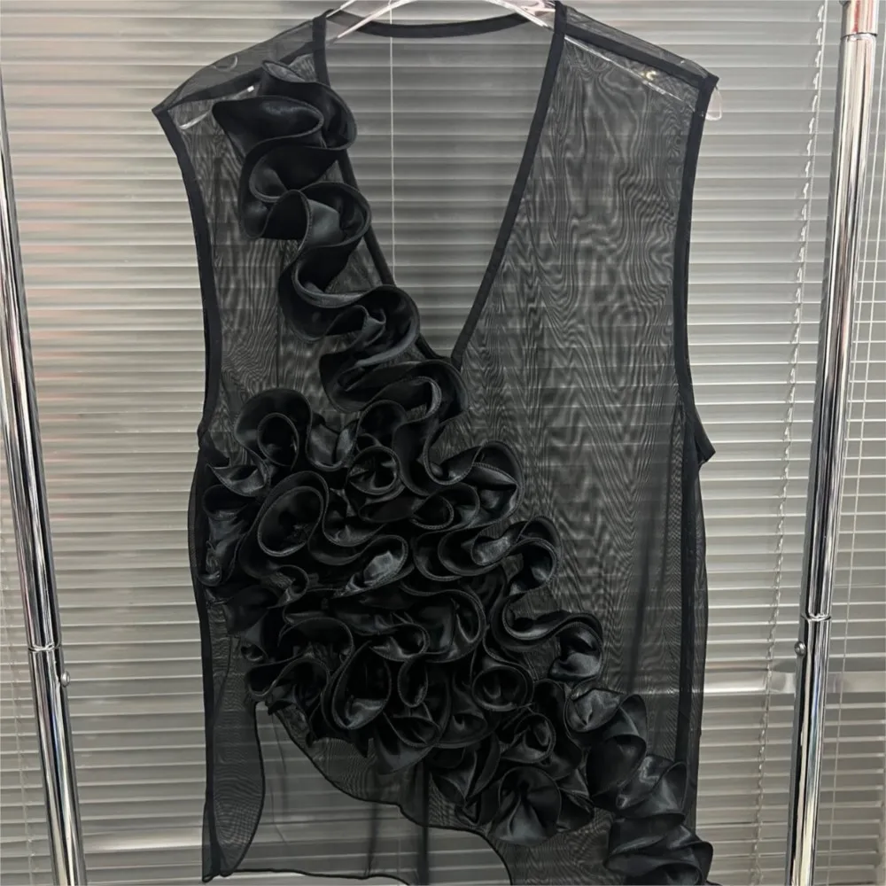 2024 New 3D Flower Design Loose Mesh Vest Sleeveless Top V-neck Tank Top for Women
2024 New 3D Flower Design Loose Mesh Vest Sleeveless Top V-neck Tank Top for Women