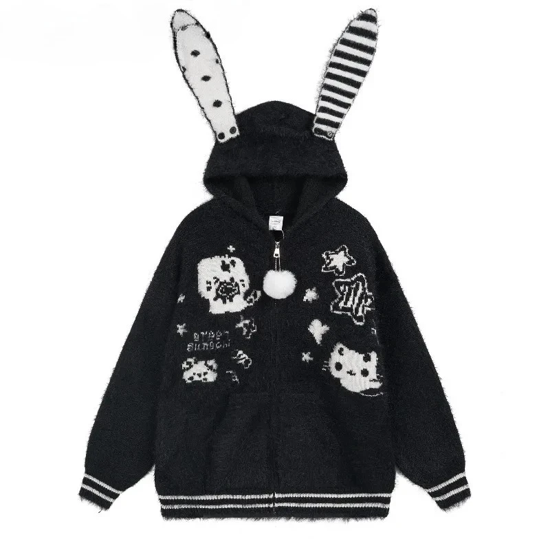 2026 New Plush Homewear Cute Printed Patchwork Fake Two-Piece Long Sleeve Knitted Cardigan Sweet Women Loose Sweater Jacket
2026 New Plush Homewear Cute Printed Patchwork Fake Two-Piece Long Sleeve Knitted Cardigan Sweet Women Loose Sweater Jacket