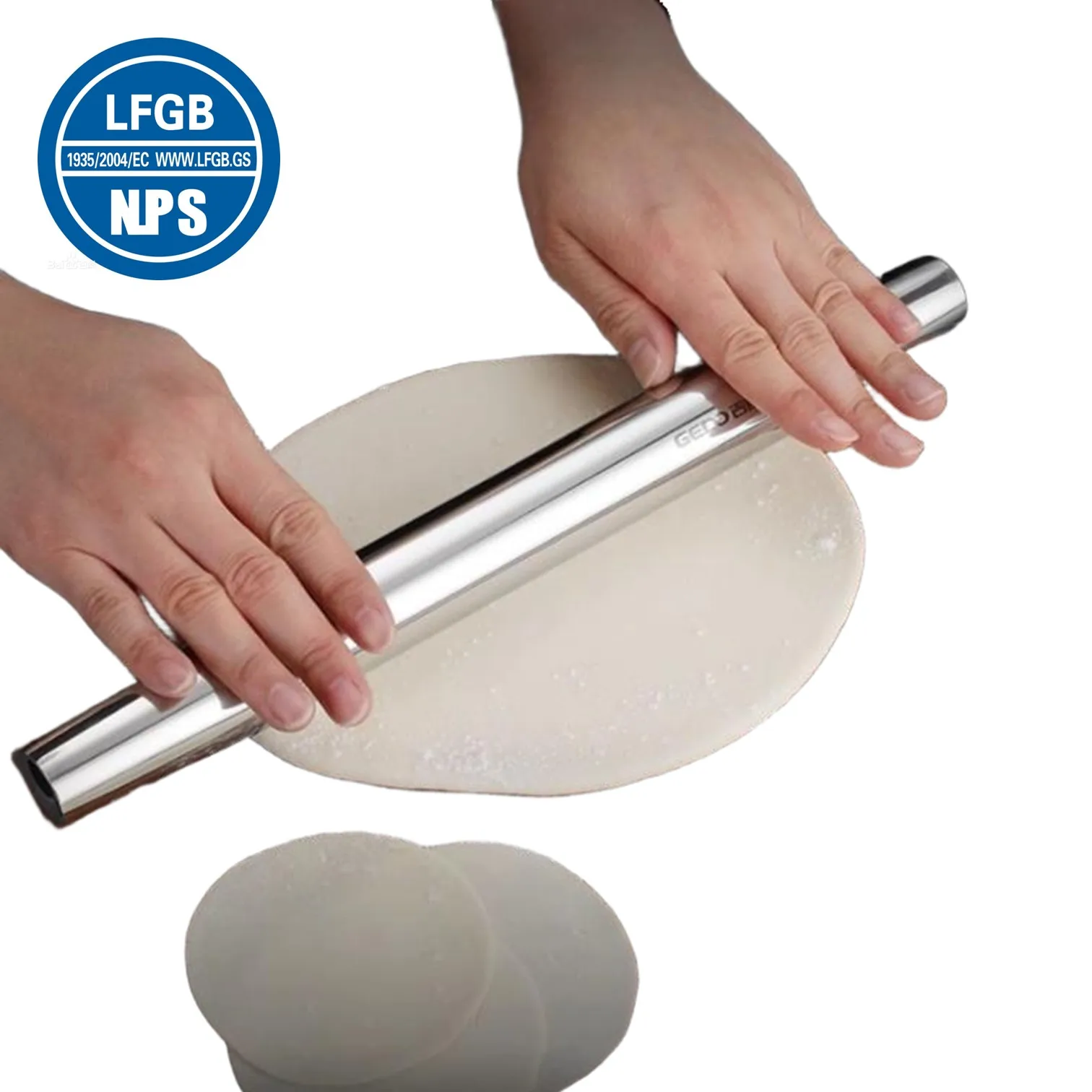 LFGB Certification Pure 304 Stainless Steel Rolling Pin Ultra Thick Durable 427mm Length Pizza Pasta Dumpling Wrapper Maker 
LFGB Certification Pure 304 Stainless Steel Rolling Pin Ultra Thick Durable 427mm Length Pizza Pasta Dumpling Wrapper Maker