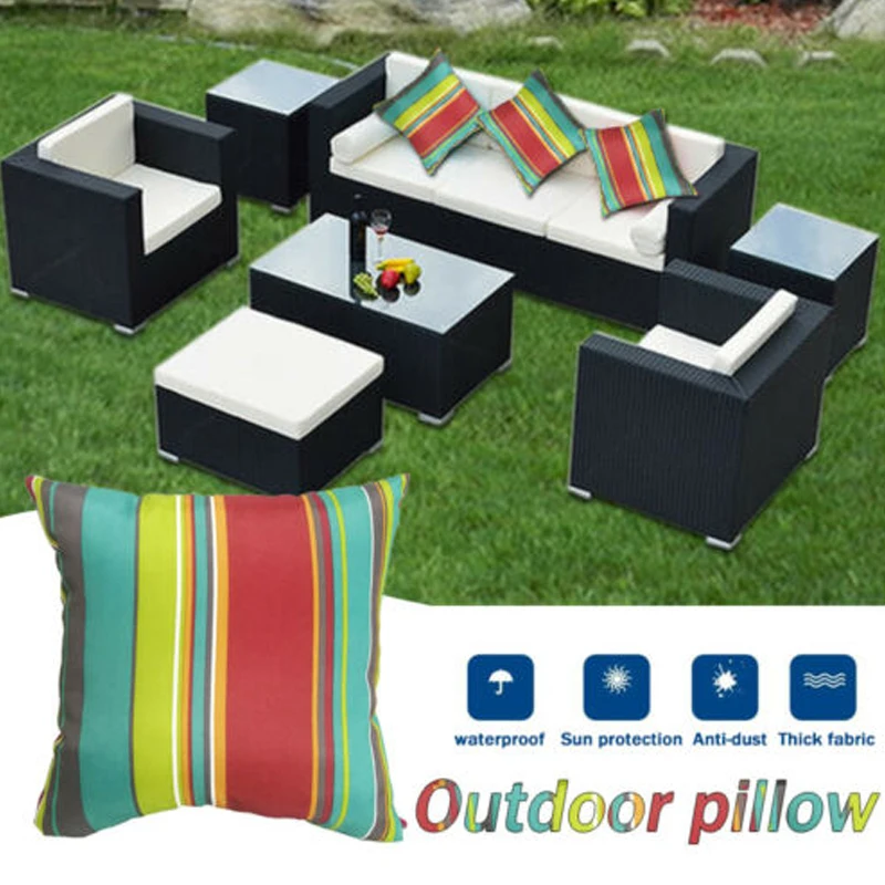 45x45cm Outdoor Waterproof Square Cushion Colorful Stripe Printed Throw Pillow With Core For Garden Sofa Terrace Bench Decor
45x45cm Outdoor Waterproof Square Cushion Colorful Stripe Printed Throw Pillow With Core For Garden Sofa Terrace Bench Decor