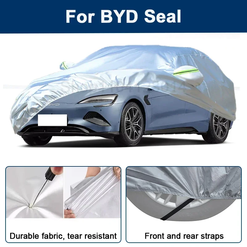Outdoor Full Car Cover For BYD Seal with Reflective Strips Waterproof Snowproof Dustproof UV Protection Auto Exterior Accessory
Outdoor Full Car Cover For BYD Seal with Reflective Strips Waterproof Snowproof Dustproof UV Protection Auto Exterior Accessory