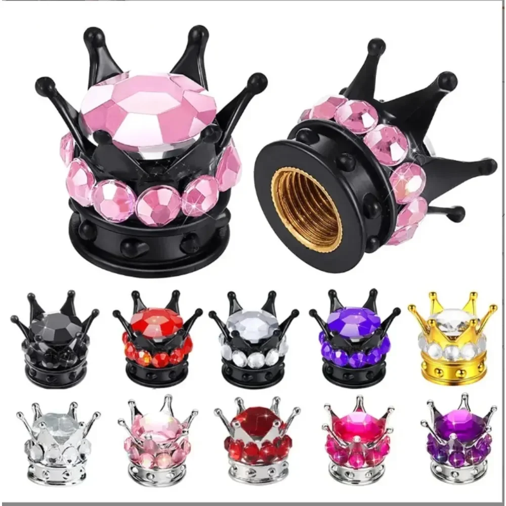Crown Tire Valve Stem Caps, Bling Crystal Rhinestone Chrome Universal Car Tire Covers
Crown Tire Valve Stem Caps, Bling Crystal Rhinestone Chrome Universal Car Tire Covers