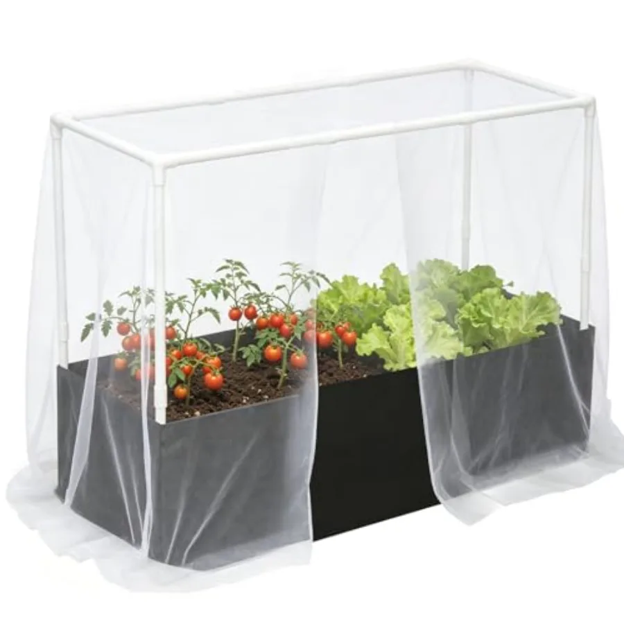 Fabric Raised Garden Bed with Frame and Mesh Net Cover 47.2 inch x 15.7 inch x 31.5 inch Outdoor Raised Planter for Vegetable F
Fabric Raised Garden Bed with Frame and Mesh Net Cover 47.2 inch x 15.7 inch x 31.5 inch Outdoor Raised Planter for Vegetable F