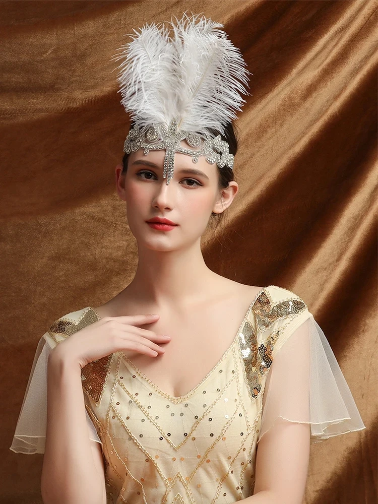 1920s Headpiece Flapper Headband Rhinestone Feather Great Gatsby Headpiece Hair Accessories for Women
1920s Headpiece Flapper Headband Rhinestone Feather Great Gatsby Headpiece Hair Accessories for Women