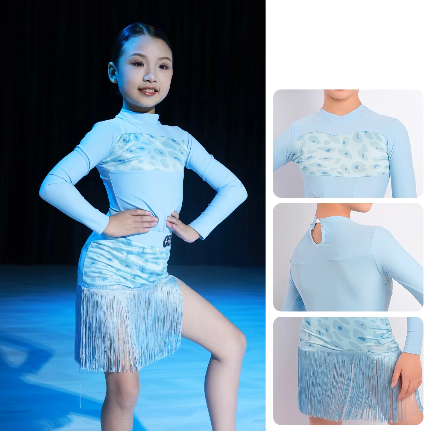 2025 New Latin Dance Performance Costumes For Girls Blue Tops Tassel Skirts Suit Chacha Rumba Tango Latin Dance Clothes XH3644
2025 New Latin Dance Performance Costumes For Girls Blue Tops Tassel Skirts Suit Chacha Rumba Tango Latin Dance Clothes XH3644