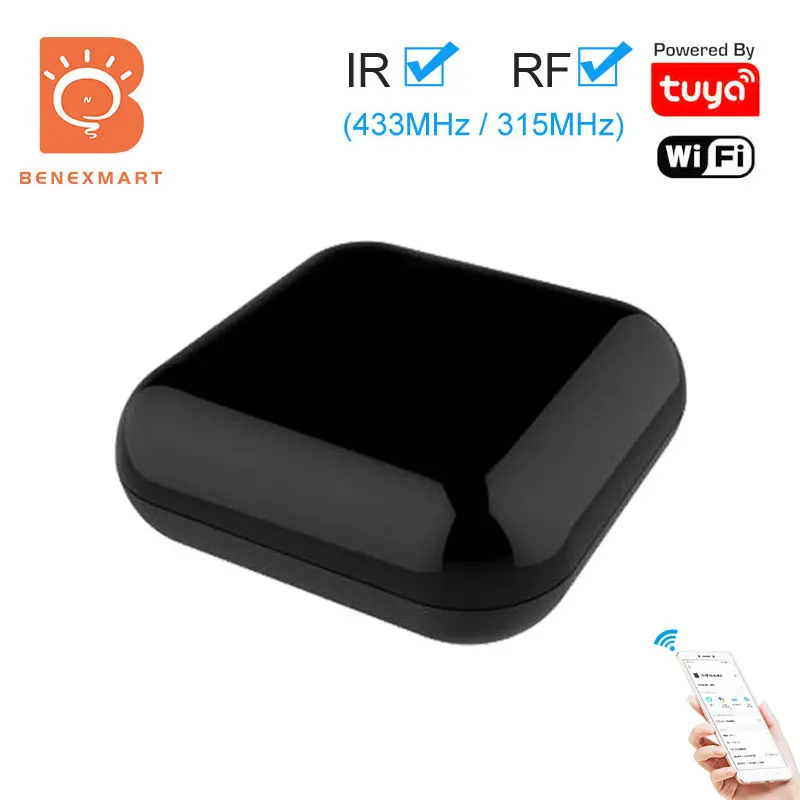 Benexmart Smart WiFi RF IR Universal Remote Controller Intelligent DIY Learning Function Tuya Alexa Google Home Control 433 MHz
Benexmart Smart WiFi RF IR Universal Remote Controller Intelligent DIY Learning Function Tuya Alexa Google Home Control 433 MHz