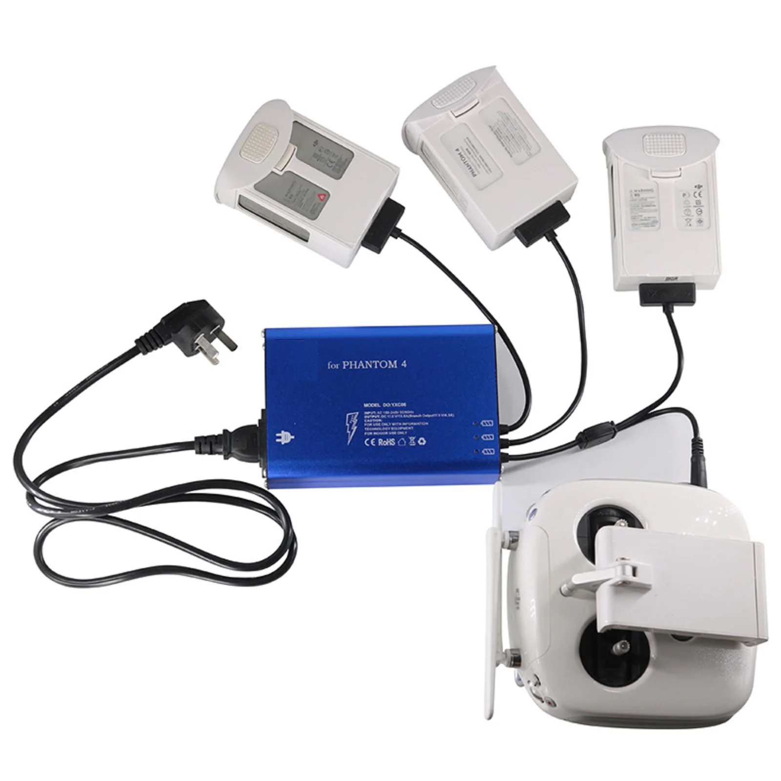 Blue Fast Charging 3 Battery And Remote Control Together 4 Channels 237W 13.5A Phantom 4 Charger For Phantom 4 Pro Advanced
Blue Fast Charging 3 Battery And Remote Control Together 4 Channels 237W 13.5A Phantom 4 Charger For Phantom 4 Pro Advanced