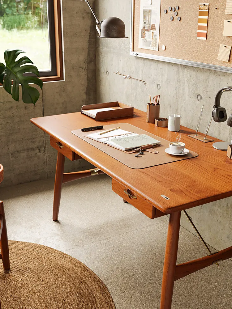 PYJ solid wood study table household small apartment bedroom retro medium and ancient style desk
PYJ solid wood study table household small apartment bedroom retro medium and ancient style desk