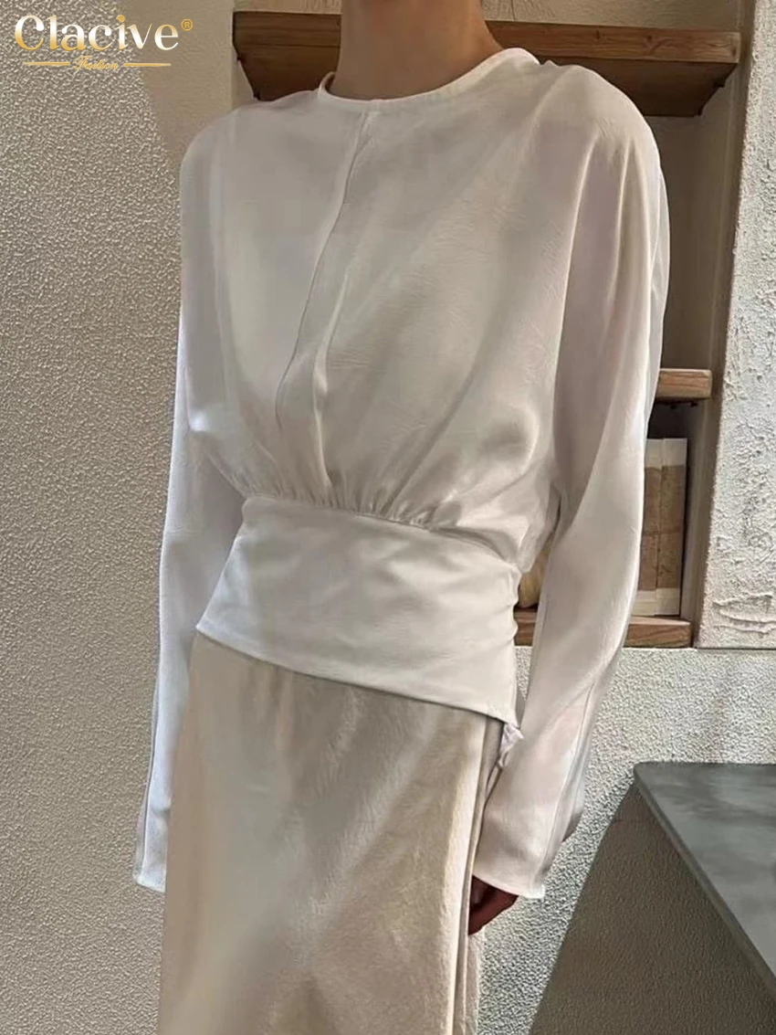 Clacive Fashion Loose White Satin Women's Shirt 2025 Casual O-Neck Long Sleeve Shirts Elegant Classic Solid Top Female Clothing
Clacive Fashion Loose White Satin Women's Shirt 2025 Casual O-Neck Long Sleeve Shirts Elegant Classic Solid Top Female Clothing