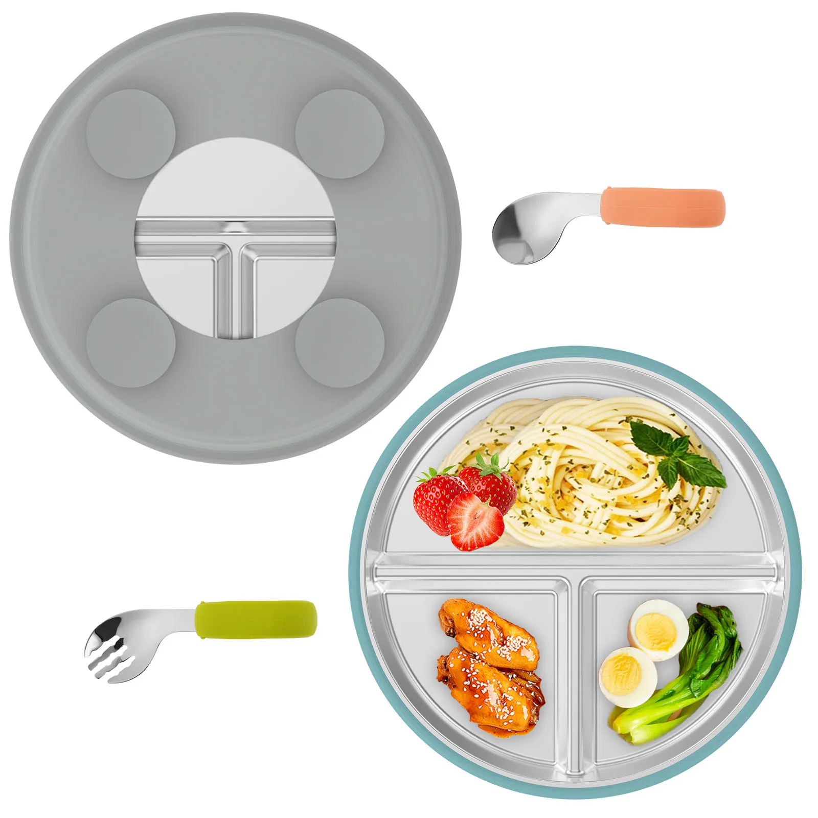 Stainless Steel Baby Suction Plate Unbreakable Heat Resistant Baby Divided Plate With Removable Silicone Sleeve for Kids Toddler
Stainless Steel Baby Suction Plate Unbreakable Heat Resistant Baby Divided Plate With Removable Silicone Sleeve for Kids Toddler