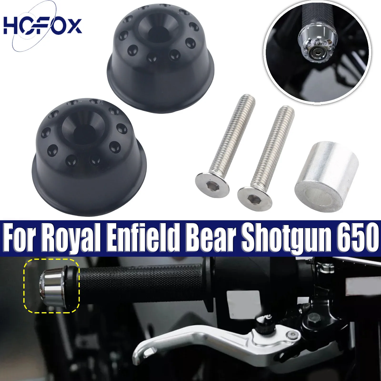 Handle Bar End Handlebar Grips Cap Anti Vibration Plug For Royal Enfield Bear Shotgun 650 SVARTPILEN 125 2021-2024 
Handle Bar End Handlebar Grips Cap Anti Vibration Plug For Royal Enfield Bear Shotgun 650 SVARTPILEN 125 2021-2024