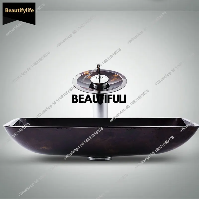 B567 Nebula round tempered glass countertop basin, creative hand-painted craft washbasin, modern simple rectangle washbasin
B567 Nebula round tempered glass countertop basin, creative hand-painted craft washbasin, modern simple rectangle washbasin