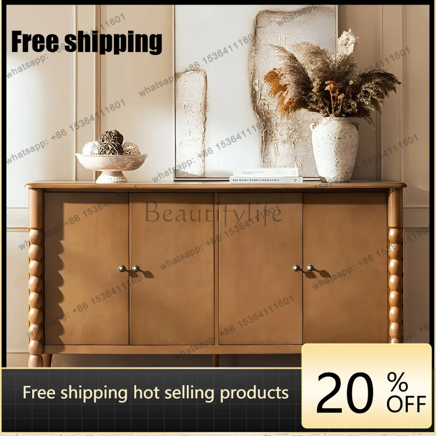 LD American-style solid wood sideboard vintage entryway floor-standing wall-mounted storage cabinet
LD American-style solid wood sideboard vintage entryway floor-standing wall-mounted storage cabinet