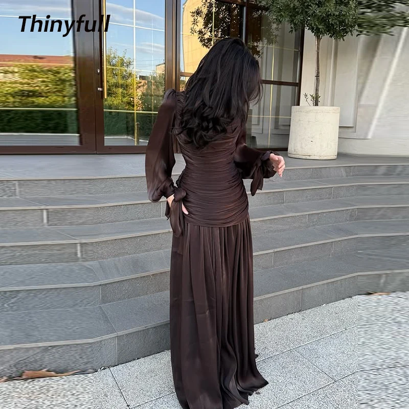 Thinyfull Modern Arabic A-line Prom Dresses Full Sleeves Pleat Evening Gown 2025 Dubai Prom Dress robes de soirée Customized
Thinyfull Modern Arabic A-line Prom Dresses Full Sleeves Pleat Evening Gown 2025 Dubai Prom Dress robes de soirée Customized