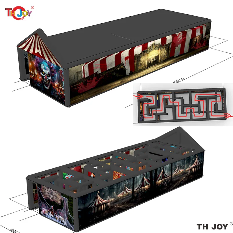 New Design Black Fun Maze Game Large Inflatable Halloween Haunted House Inflatable Haunted Labyrinth Maze for Outdoor Play
New Design Black Fun Maze Game Large Inflatable Halloween Haunted House Inflatable Haunted Labyrinth Maze for Outdoor Play