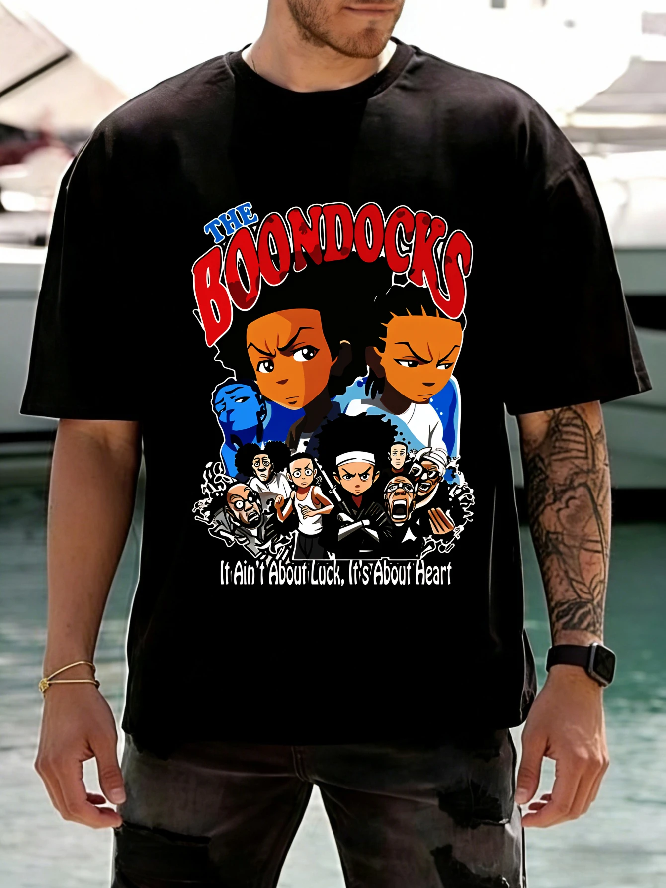Mens T Shirts Boondocks Retro Graphic Printed Oversized Cotton Short Sleeve T Shirt for Men Summer Casual Streetwear
Mens T Shirts Boondocks Retro Graphic Printed Oversized Cotton Short Sleeve T Shirt for Men Summer Casual Streetwear