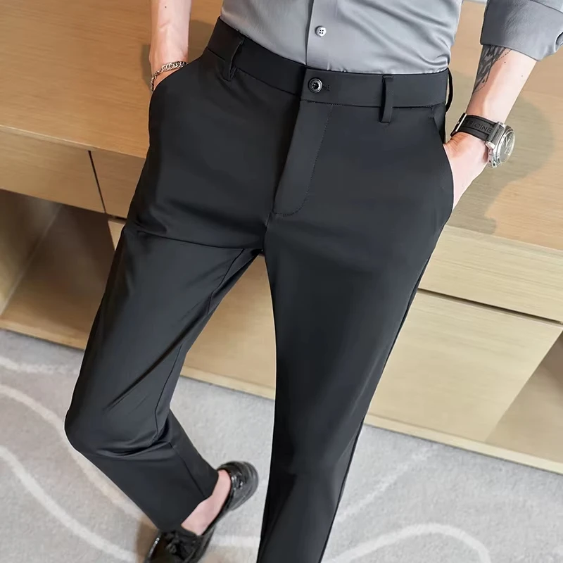 2026 Suit Pant Men Business Casual Trousers Formal Dress Straight Pants Elastic Black Navy Blue Male Clothing
2026 Suit Pant Men Business Casual Trousers Formal Dress Straight Pants Elastic Black Navy Blue Male Clothing