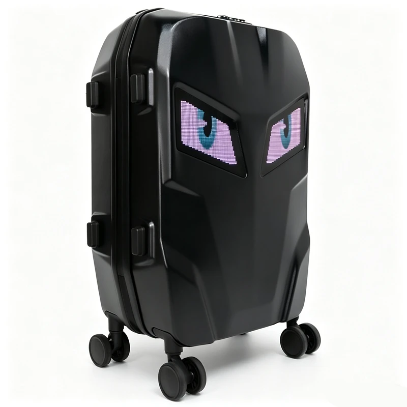 LED Suitcase Luminous Eyes Trolley Case DIY Bluetooth Expression Luggage Carbon Fiber Bluetooth Suitcases Travel Travel Bag
LED Suitcase Luminous Eyes Trolley Case DIY Bluetooth Expression Luggage Carbon Fiber Bluetooth Suitcases Travel Travel Bag