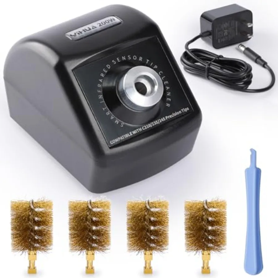 YIHUA 200W Motorized Soldering Tip Cleaner with Infra-red Sensor, 6 Brass Wool Brushes, 12V Power Adapter, Pry Bar Compact Sold
YIHUA 200W Motorized Soldering Tip Cleaner with Infra-red Sensor, 6 Brass Wool Brushes, 12V Power Adapter, Pry Bar Compact Sold
