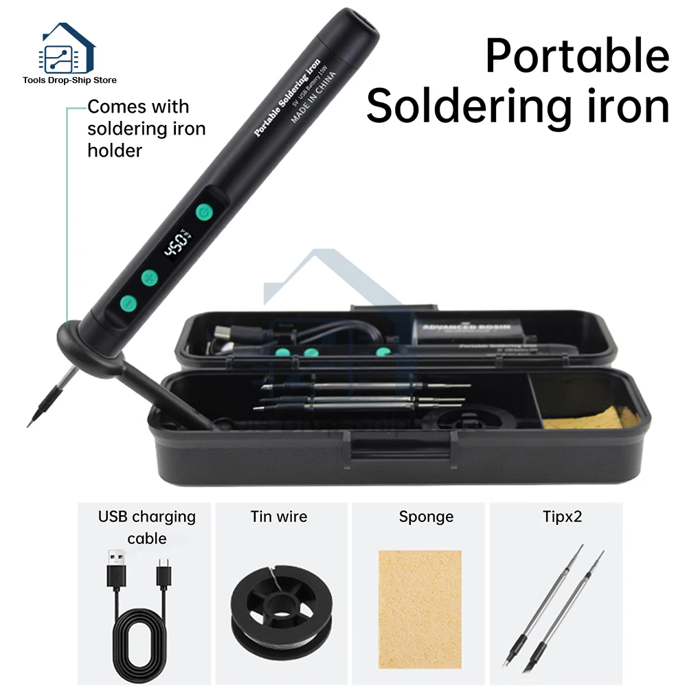 15W USB Soldering Iron Wireless Electric Soldering Iron Type-C Interface Fast Charging Solder Iron Portable Repair Welding Tool
15W USB Soldering Iron Wireless Electric Soldering Iron Type-C Interface Fast Charging Solder Iron Portable Repair Welding Tool