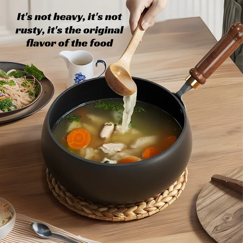 Household mini iron wok Multipurpose non-stick cooking pot hand-forged pure iron pan with lid uncoated frying pan big belly wok
Household mini iron wok Multipurpose non-stick cooking pot hand-forged pure iron pan with lid uncoated frying pan big belly wok