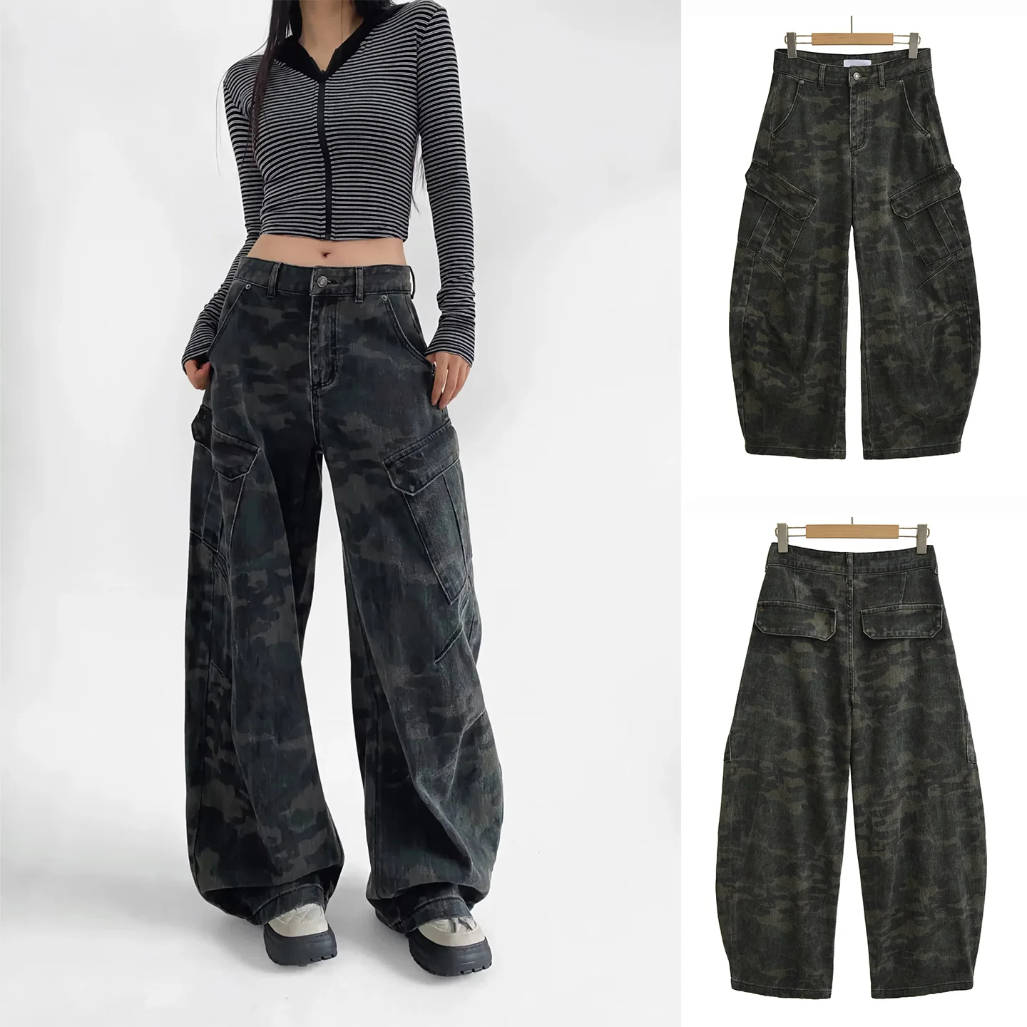 Winter New Women's American Retro Workwear Style Small Knife Large Pocket Scythe Pants Casual Long Jeans Ladies Trousers
Winter New Women's American Retro Workwear Style Small Knife Large Pocket Scythe Pants Casual Long Jeans Ladies Trousers