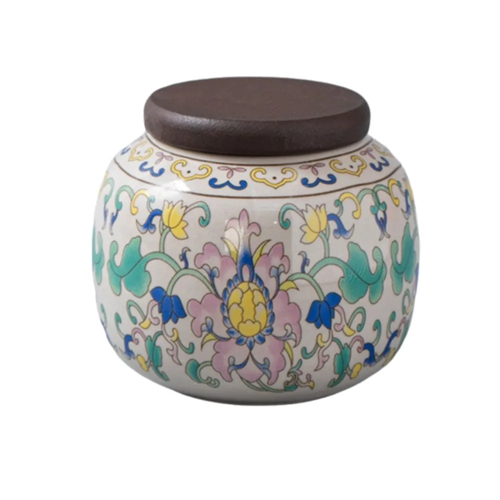 Ceramic Traditional Chinese Tea Canister Wood Lid Moisture Proof Tea Storage Jar Colored Glaze Retro Pet Urn Tea Room
Ceramic Traditional Chinese Tea Canister Wood Lid Moisture Proof Tea Storage Jar Colored Glaze Retro Pet Urn Tea Room