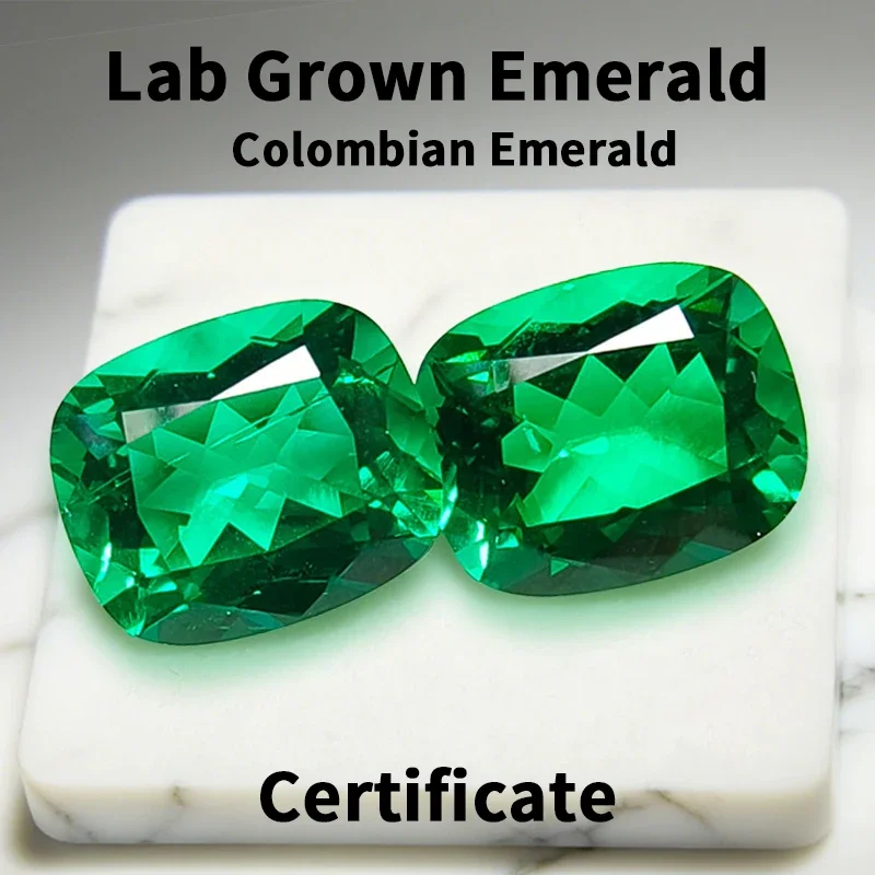 Lab Grown Colombia Emerald Rectangle Cushion Shape Hand-cut Hydrothermal for Advanced Jewelry Making Selectable AGL Certificate 
Lab Grown Colombia Emerald Rectangle Cushion Shape Hand-cut Hydrothermal for Advanced Jewelry Making Selectable AGL Certificate