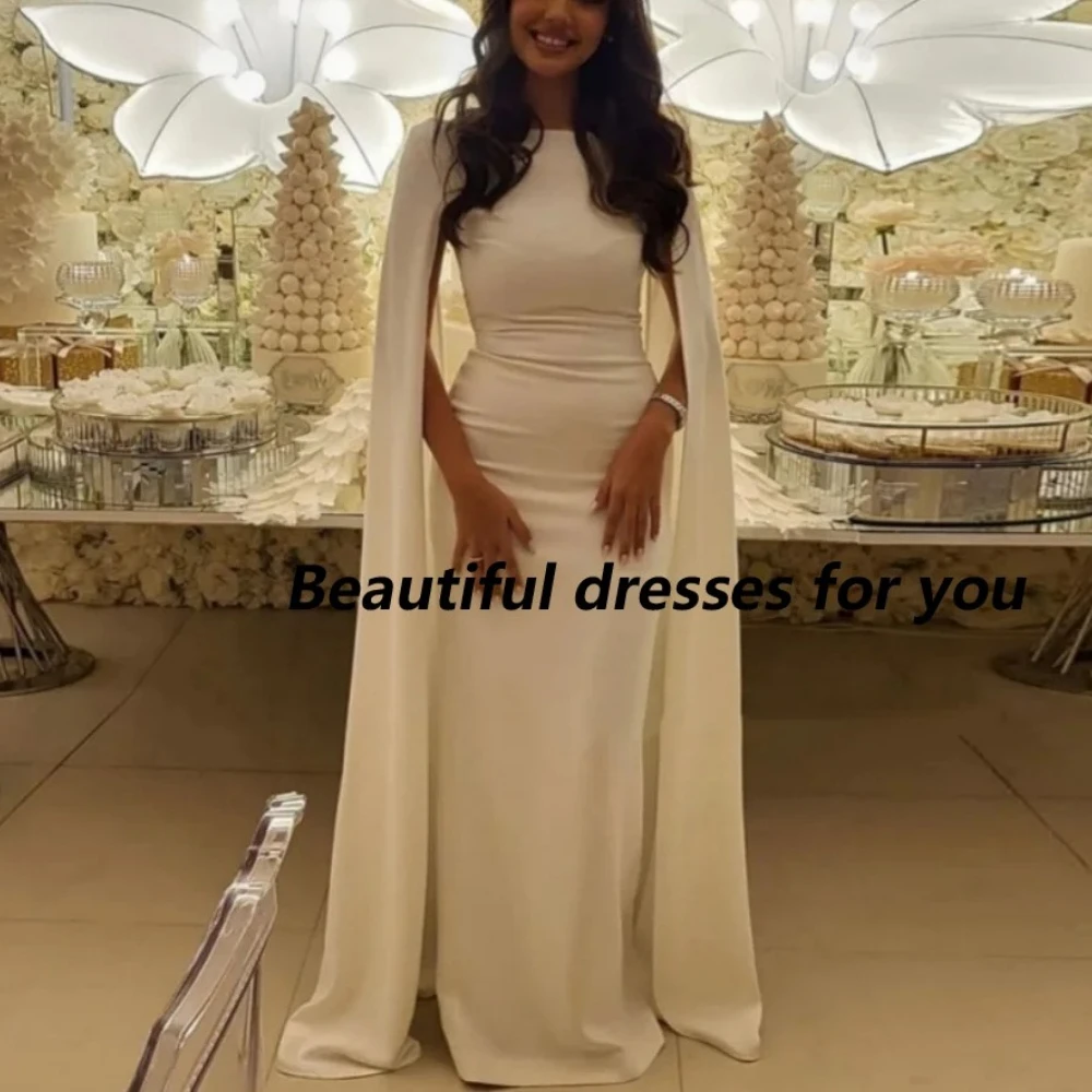 Elegant White Evening Dresses Customized Long Sleeves Mermaid Prom Gown Jersey Floor Length Ball Gown Robes Du Soir
Elegant White Evening Dresses Customized Long Sleeves Mermaid Prom Gown Jersey Floor Length Ball Gown Robes Du Soir