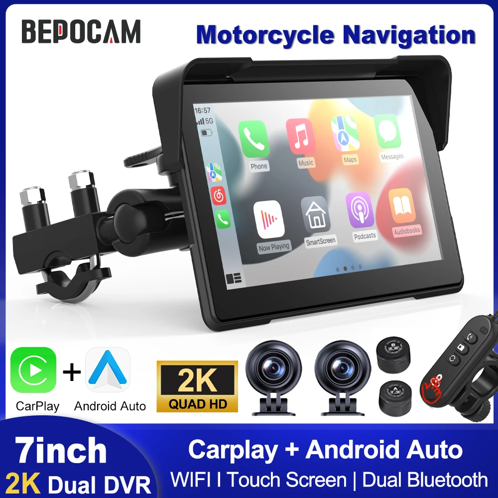BEPOCAM Portable Motorcycle GPS Navigation 5/7'' Wireless Screen Display CarPlay Android Auto Airplay IPX7 Moto Monitor withWIFI
BEPOCAM Portable Motorcycle GPS Navigation 5/7'' Wireless Screen Display CarPlay Android Auto Airplay IPX7 Moto Monitor withWIFI