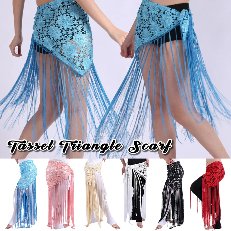 Women Belly Dance Hip Scarf Lace Fringe Triangle Wrap Belt Long Tassel Waist Chain for Dance Class Performance Costume Accessory
Women Belly Dance Hip Scarf Lace Fringe Triangle Wrap Belt Long Tassel Waist Chain for Dance Class Performance Costume Accessory
