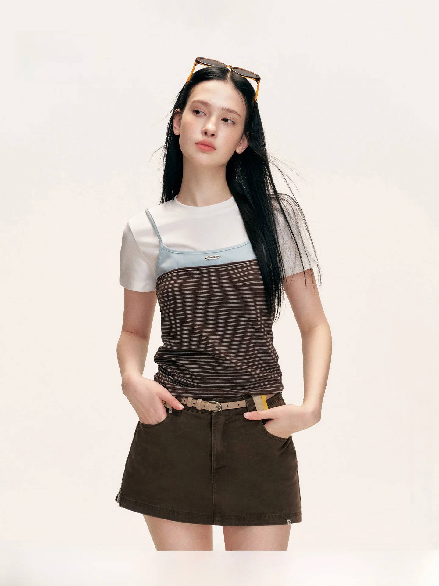 Lii.Liilou Skin-friendly Color Block Short Sleeve T-shirt Casual Style Faux Two-piece round Neck Top for Women in China
Lii.Liilou Skin-friendly Color Block Short Sleeve T-shirt Casual Style Faux Two-piece round Neck Top for Women in China