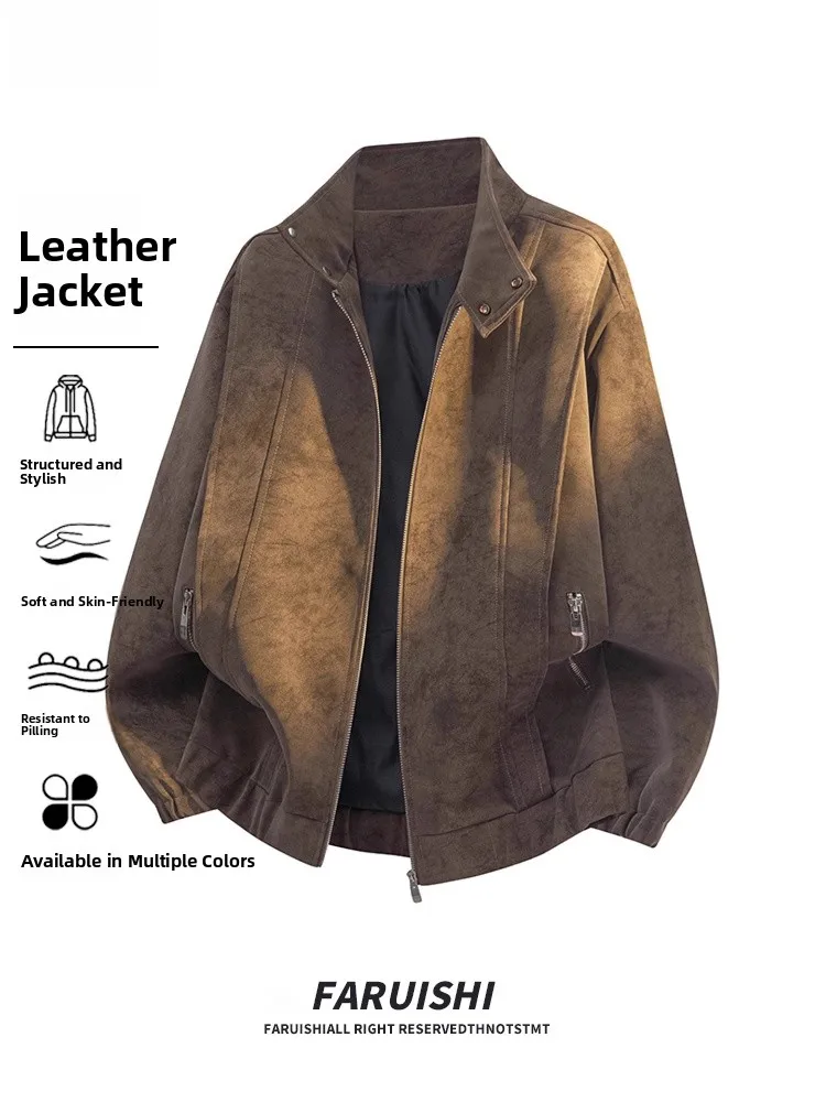 American Punk Style Men's Jacket Outerwear Leather Coat Spring New Arrival Casual Fashion Retro Pattern Straight Hemline Zipp...
American Punk Style Men's Jacket Outerwear Leather Coat Spring New Arrival Casual Fashion Retro Pattern Straight Hemline Zipp...