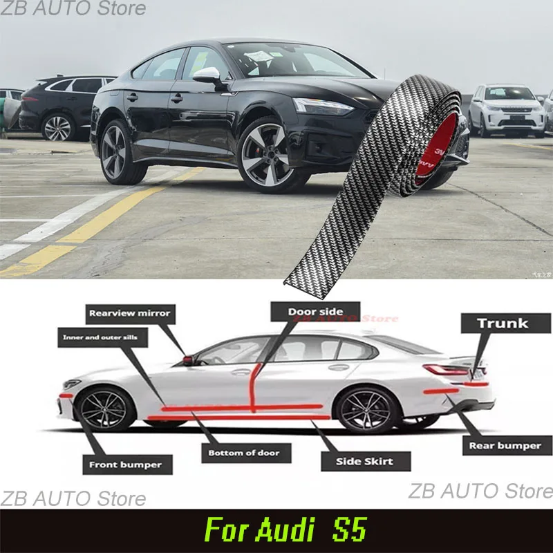 For Audi S5 Strong adhesive bumper strip, front and rear lip side skirts, collision and scratch resistant, suitable
For Audi S5 Strong adhesive bumper strip, front and rear lip side skirts, collision and scratch resistant, suitable
