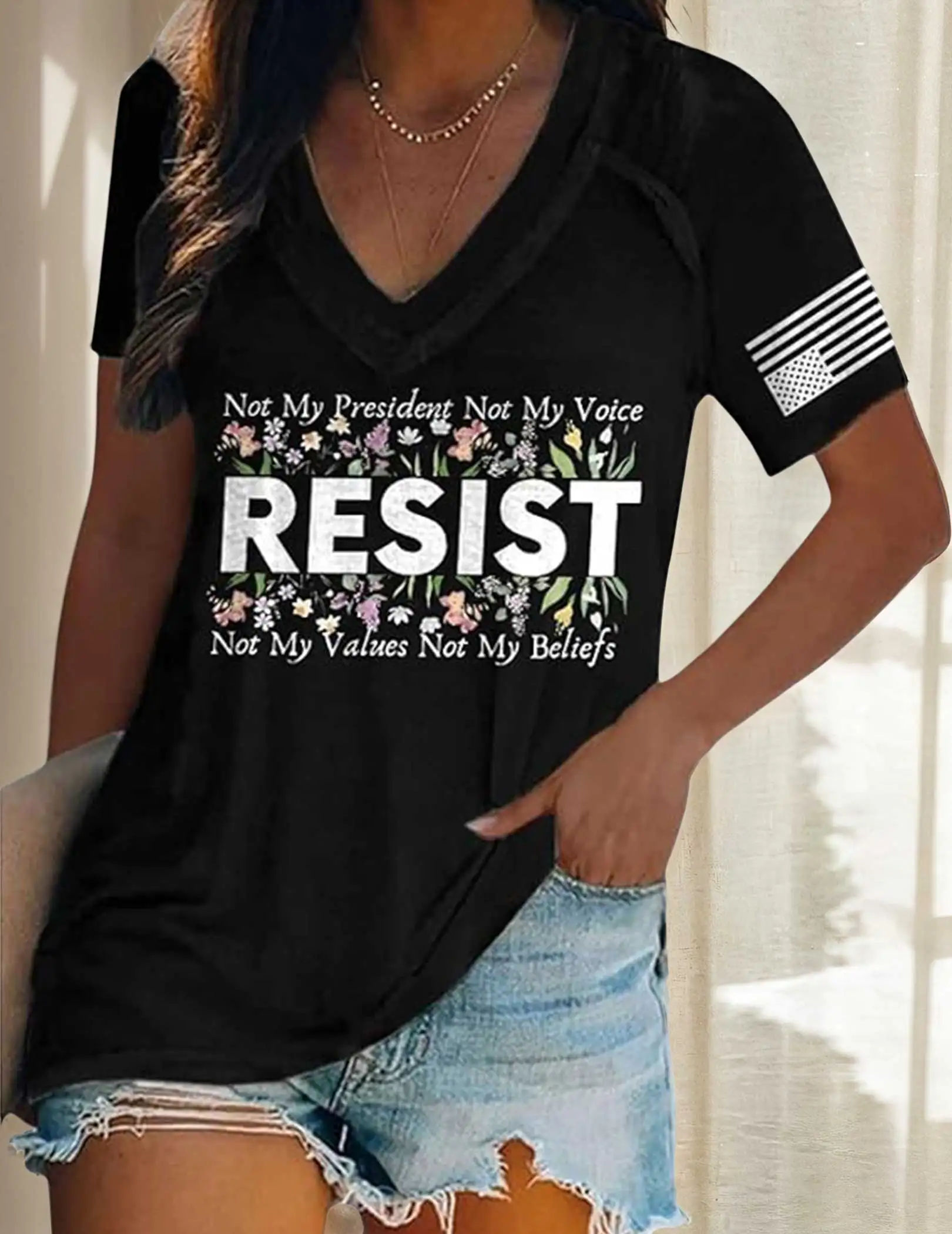 Resist Womens Summer Tops Short Sleeve Trendy Beach Vacation Clothes V Neck Casual Summer Outfits Clothes
Resist Womens Summer Tops Short Sleeve Trendy Beach Vacation Clothes V Neck Casual Summer Outfits Clothes
