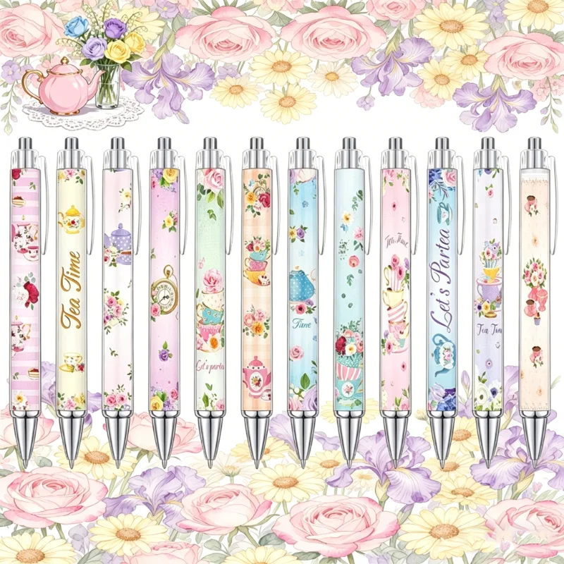 11pcs flower tea party ballpoint pen gift tea party ink pen, retro teapot pen retractable ballpoint pen, gift for family
11pcs flower tea party ballpoint pen gift tea party ink pen, retro teapot pen retractable ballpoint pen, gift for family