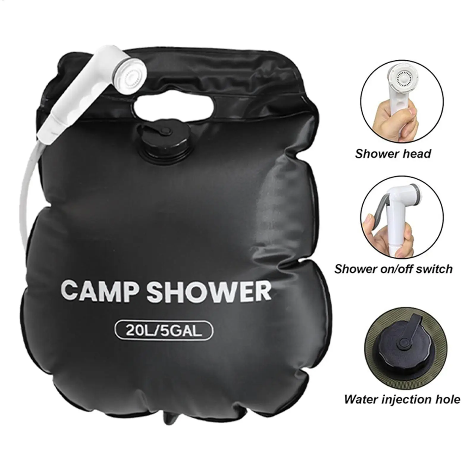 Camp Shower Bag Solar 20L/5 Gallon Bathing Supplies with Hose Solar Heated Shower Bag for Outdoor Bathing Beach Travel Road Trip
Camp Shower Bag Solar 20L/5 Gallon Bathing Supplies with Hose Solar Heated Shower Bag for Outdoor Bathing Beach Travel Road Trip