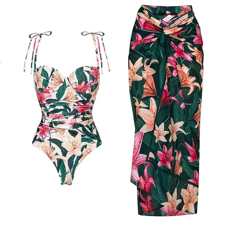 Women's Underwired One Pièce Straps Reglable Swimsuit Floral Print Beachwear Pareo Luxury Designer Bathing suit 2024
Women's Underwired One Pièce Straps Reglable Swimsuit Floral Print Beachwear Pareo Luxury Designer Bathing suit 2024