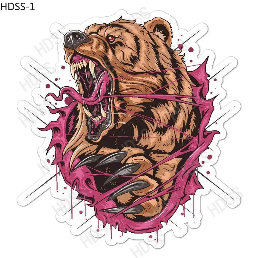 HDSS-Grizzly Bear Car Bumper Stickers animal Vinyl Decal Waterproof Car Sticker on Motorcycle Laptop Decorative Accessories
HDSS-Grizzly Bear Car Bumper Stickers animal Vinyl Decal Waterproof Car Sticker on Motorcycle Laptop Decorative Accessories