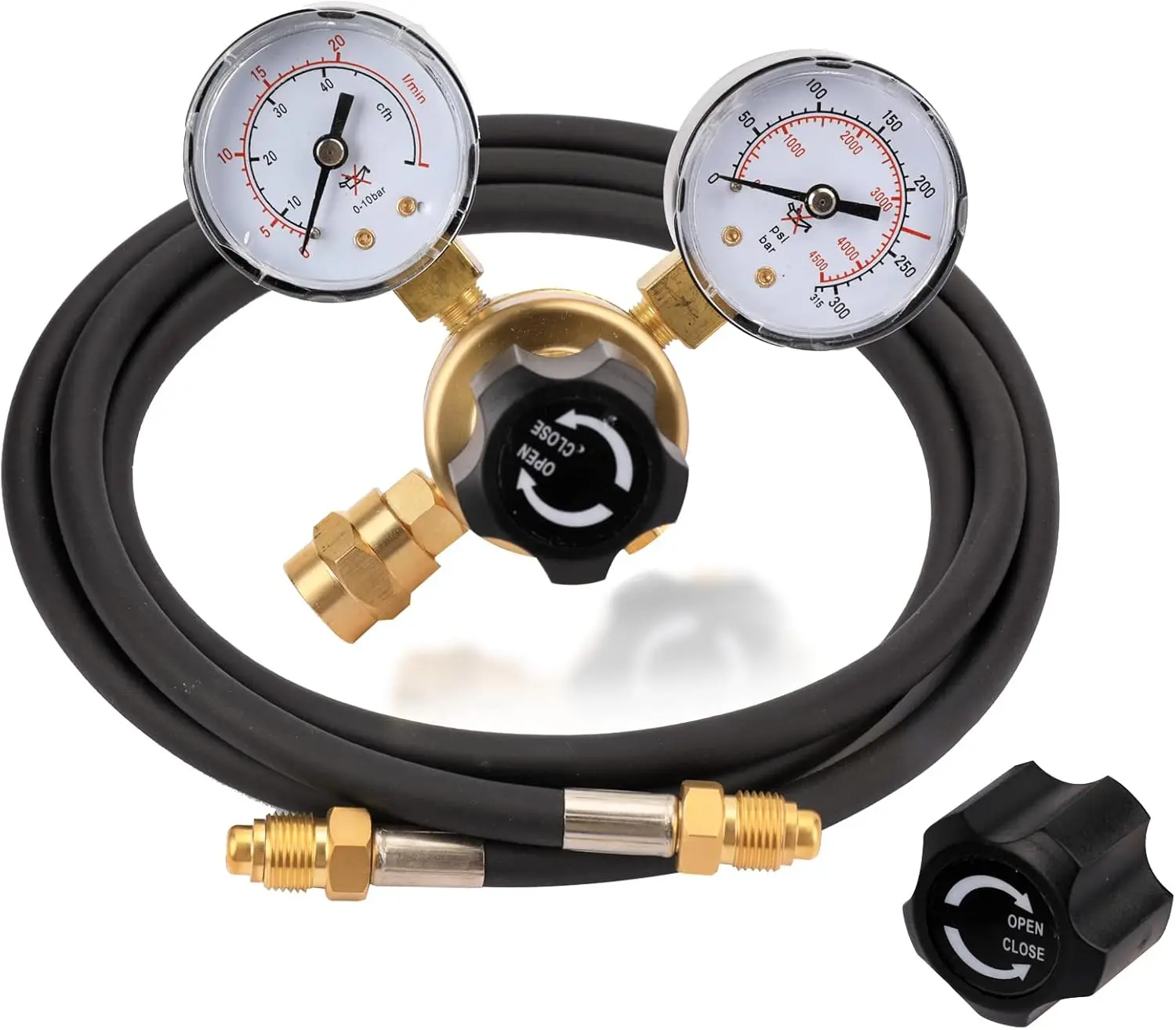 Argon CO2 Regulator Gauge for MIG TIG Welding, CGA580 Inlet, 0-4500PSI Input Pressure, Brass Body with 6.6Ft Gas Hose
Argon CO2 Regulator Gauge for MIG TIG Welding, CGA580 Inlet, 0-4500PSI Input Pressure, Brass Body with 6.6Ft Gas Hose