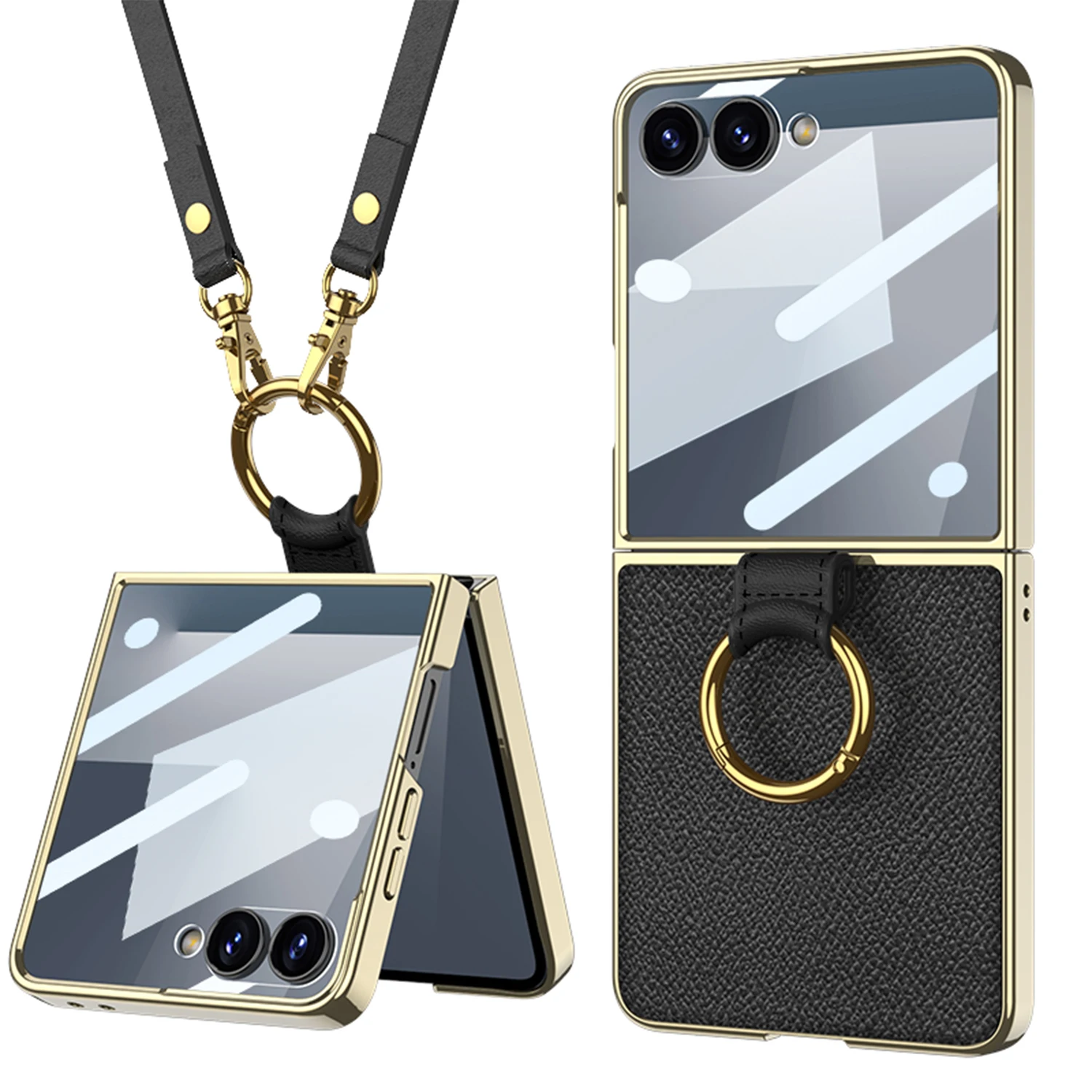 Leather Case For Samsung Galaxy Z Flip 7 6 Phone Cover Crossbody Lanyard Ring Kickstand Built in Small Screen Protector Funda 
Leather Case For Samsung Galaxy Z Flip 7 6 Phone Cover Crossbody Lanyard Ring Kickstand Built in Small Screen Protector Funda