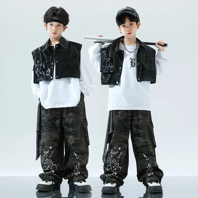 Jazz Dance Costume Boys Hip Hop Leather Jacket Vest Boys' Suit Children's Clothing Suit Practice Street Dance Costumes DQL9496
Jazz Dance Costume Boys Hip Hop Leather Jacket Vest Boys' Suit Children's Clothing Suit Practice Street Dance Costumes DQL9496