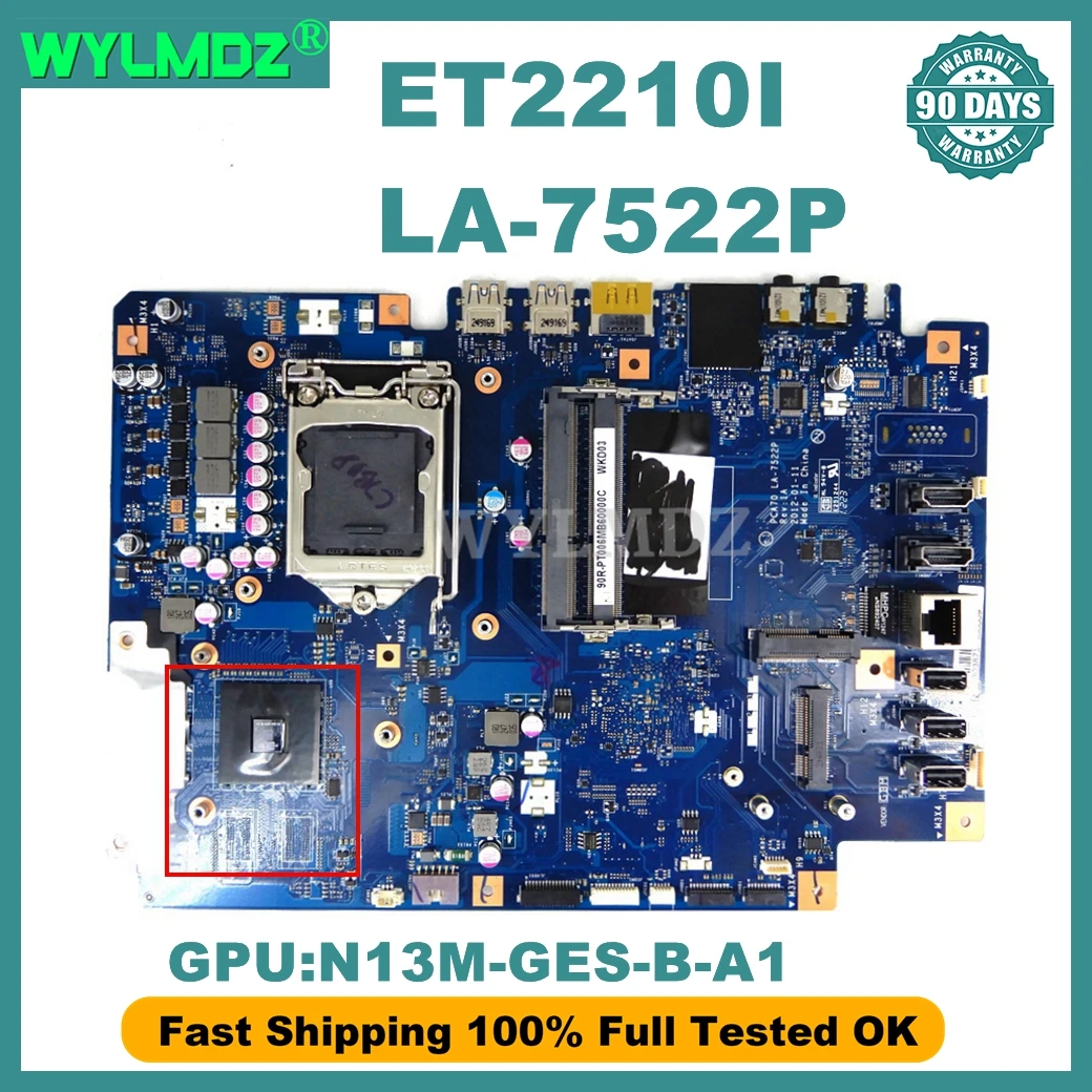 ET2210I N13M-GES-B-A1 GPU Mainboard For ASUS ET2210 ET2210E ET2210I LA-7522P Laptop Motherboard 100% Tested OK
ET2210I N13M-GES-B-A1 GPU Mainboard For ASUS ET2210 ET2210E ET2210I LA-7522P Laptop Motherboard 100% Tested OK