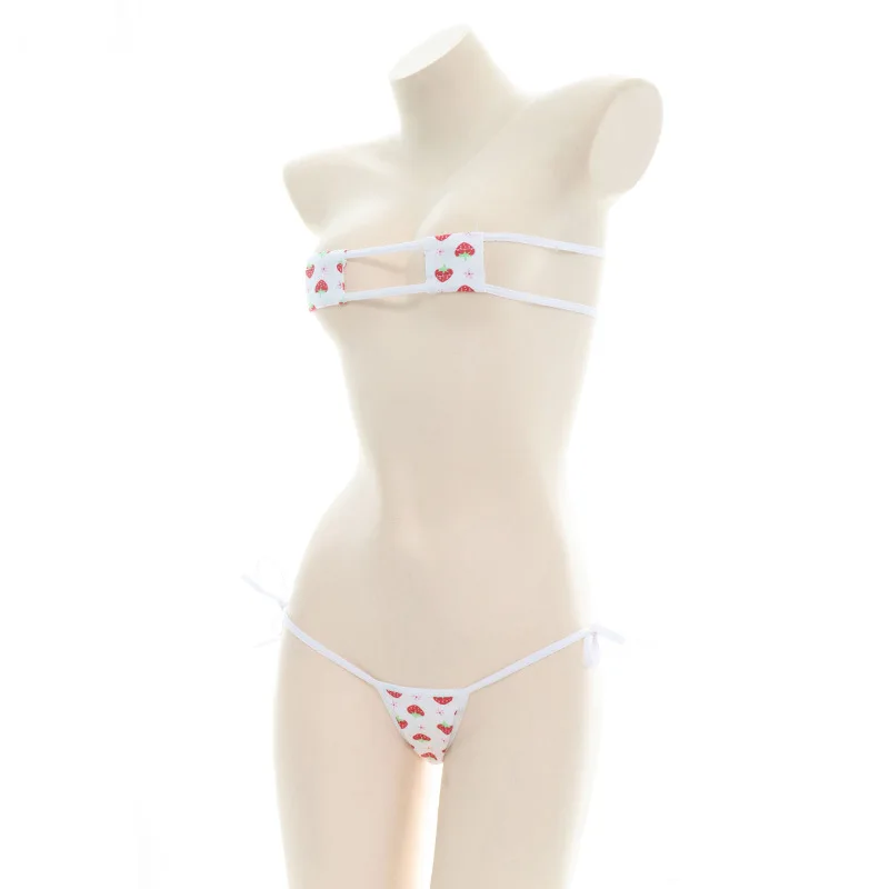 NEW Bandage Hollow Out Sexy Lingerie Lolita Kawaii Strawberry Mini Bikini Cosplay Costumes Bra Women Underwear Swimsuit Set
NEW Bandage Hollow Out Sexy Lingerie Lolita Kawaii Strawberry Mini Bikini Cosplay Costumes Bra Women Underwear Swimsuit Set