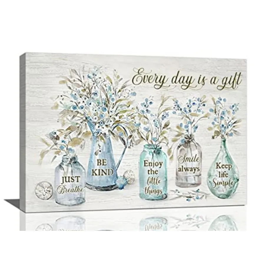 Rustic Farmhouse Bathroom Wall Art Flower Pictures Decor Inspirational Quotes Canvas Painting Print Every Day Is a Gift Artwork
Rustic Farmhouse Bathroom Wall Art Flower Pictures Decor Inspirational Quotes Canvas Painting Print Every Day Is a Gift Artwork