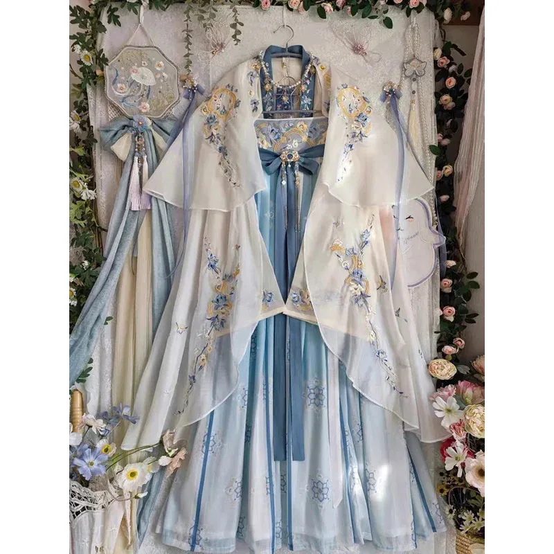 Hanfu Dress Women Ancient Chinese Traditional Embroidery Hanfu Female Fairy Cosplay Costume Summer Dress Blue Hanfu For Women
Hanfu Dress Women Ancient Chinese Traditional Embroidery Hanfu Female Fairy Cosplay Costume Summer Dress Blue Hanfu For Women