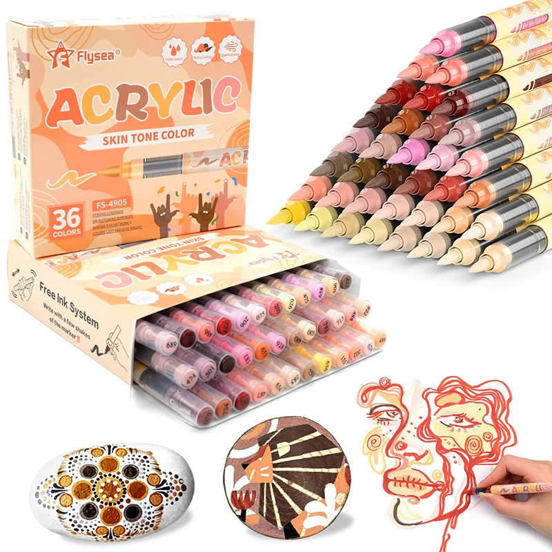 Skin Tone Color Acrylic Paint Marker Soft Brush Tip Art Markers Pens Quick Drying for Sketching Wood Glass Fabric Rock Painting
Skin Tone Color Acrylic Paint Marker Soft Brush Tip Art Markers Pens Quick Drying for Sketching Wood Glass Fabric Rock Painting