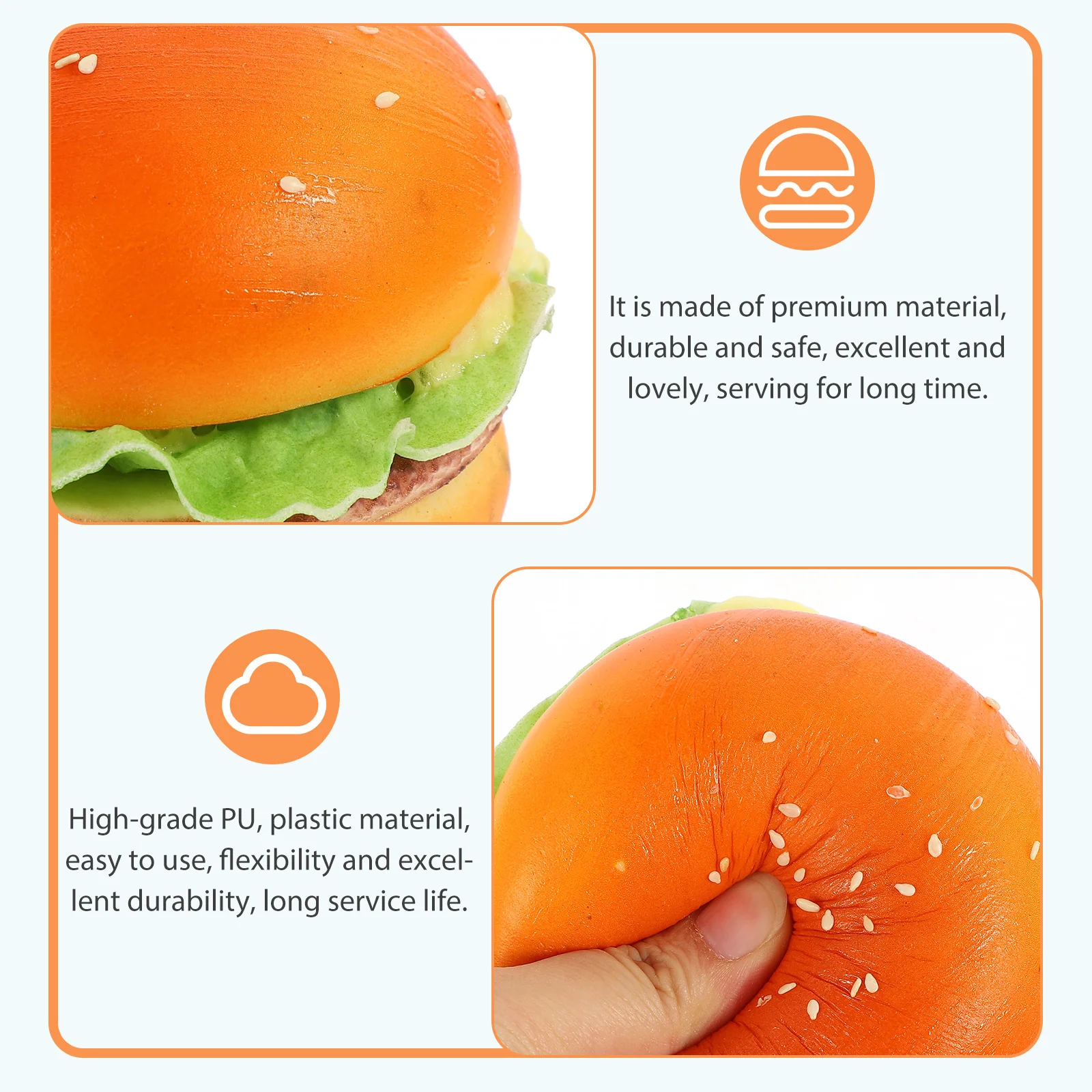 Hamburger Bread Ornaments Shop Decors Simulated Simulation Food Artificial PU Burgers Prop Realistic
Hamburger Bread Ornaments Shop Decors Simulated Simulation Food Artificial PU Burgers Prop Realistic