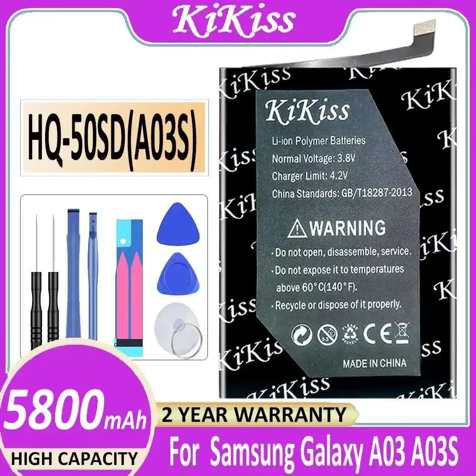 Долговечный аккумулятор мобильного телефона 5800 мАч для Samsung Galaxy A03 A03S HQ-50SD
Долговечный аккумулятор мобильного телефона 5800 мАч для Samsung Galaxy A03 A03S HQ-50SD