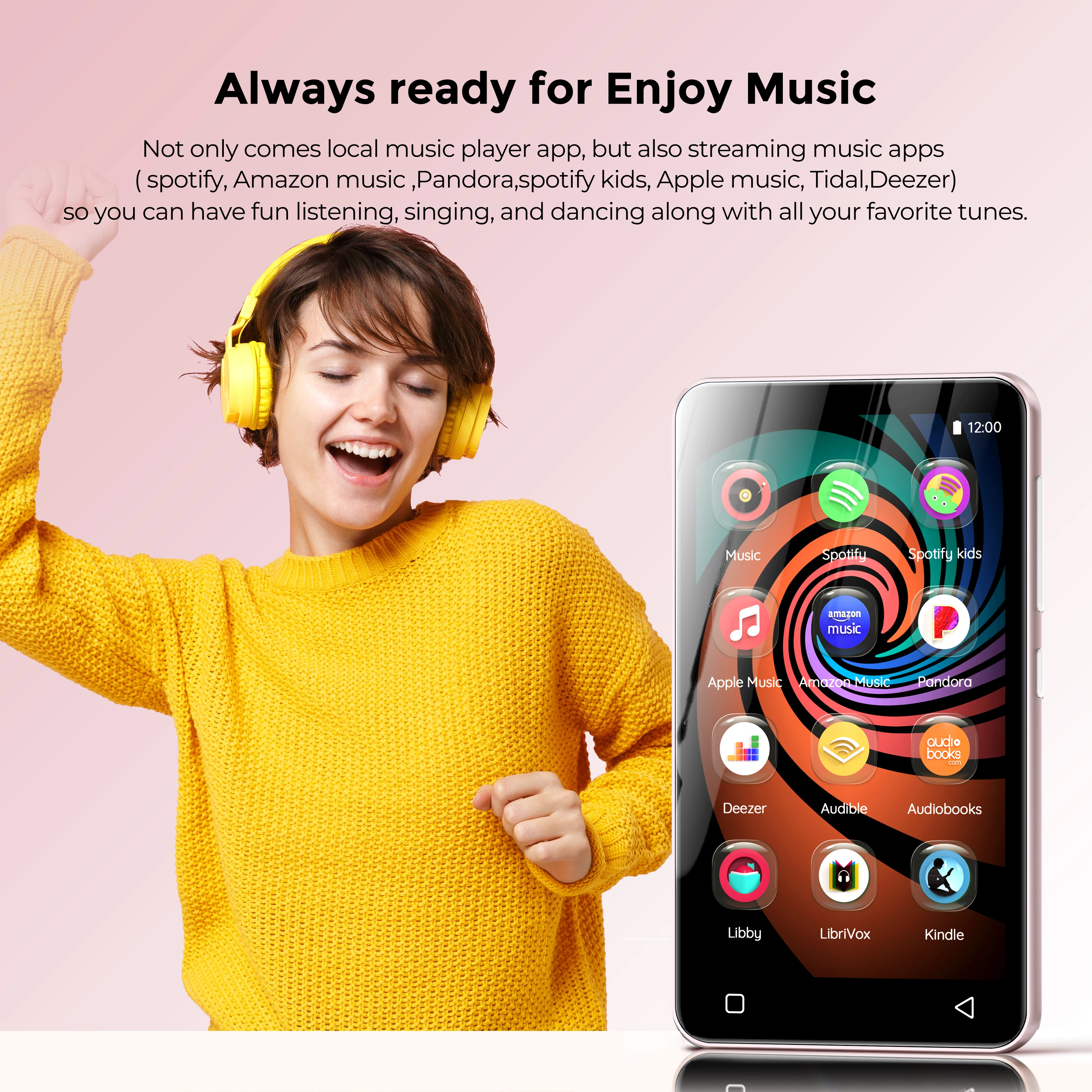 160GB lecteur mp3 music player bluetooth speakers and Wi-Fi, spotify, audiobooks, rechargeable portable fm radio
160GB lecteur mp3 music player bluetooth speakers and Wi-Fi, spotify, audiobooks, rechargeable portable fm radio